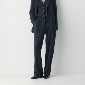 NWT Aritzia The Effortless Pant - Crepette Dark Night Navy 12 CURVE-FIT